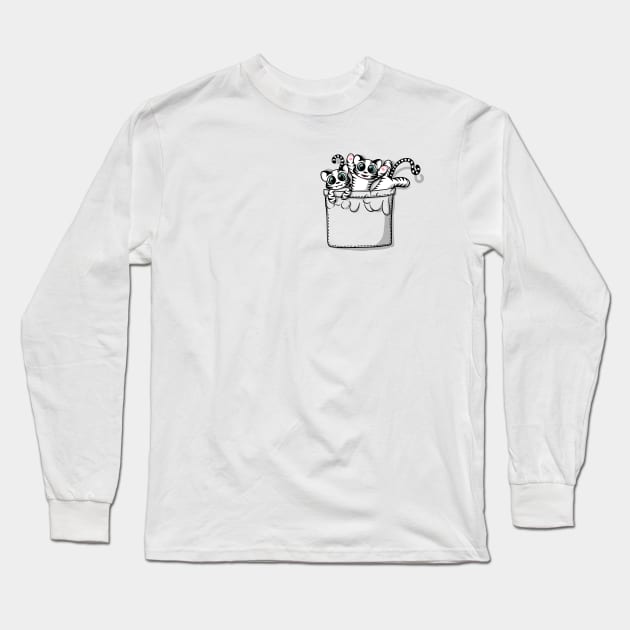 CUTE POCKET WHITE TIGERS Long Sleeve T-Shirt by Beka